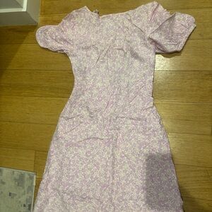Who What Wear Light Pink Floral Midi linen dress XS